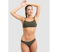 Arena Women's Solid Bikini Bandeau Tie Back Swimsuit, Green (Khaki), DE36...