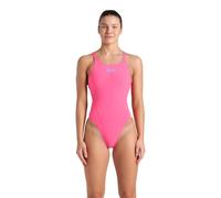 ARENA Women's Solid Team MaxLife Swimsuit Swim Tech Back One Piece Racing Bathing Suit Competition Training Swimwear, Shocking Pink/Blue River, US Size 24