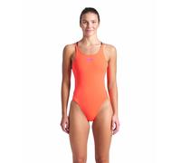 Arena Womens Solid Tech Back Swimsuit Orange