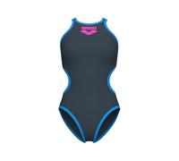 ARENA Women's Standard One Big Logo Swimsuit, Asphalt/Turquoise