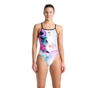 ARENA Women's Standard Performance Airbrush Challenge Back Swimsuit Sporty Bathing Suit, Black/White/Multi