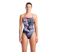 ARENA Women's Standard Performance Airbrush Challenge Back Swimsuit Sporty Bathing Suit, Shocking Pink/Black/Multi