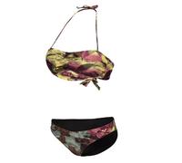 Arena Women's Swimsuit Bikini Bandeau Allover, Wine Red/Yellow, DE36 UK/USA32