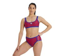 Arena Women's Swimsuit W Icons Top, Wine Red/Blue, DE36 UK/USA32