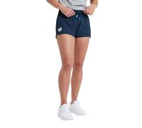 Arena Women's Team Solid 100% Polyester Athletic Shorts with Side Pockets and Drawstring, Navy, M