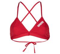 Arena Women's Solid Tie Back MaxLife Bikini Top Swimsuit, Red-White, 32