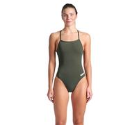 Arena Womens Team Swimsuit Challenge Solid One Piece, Dark Sage-White, 28 EU