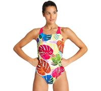 ARENA Women's Tropics Pro One-Piece Swimsuit, Freak Pink-Multi, 34
