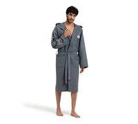 ARENA Zeal Plus Unisex Microfibre Bathrobe, Quick-drying, Comfortable, Lightweight, Grey-White, L