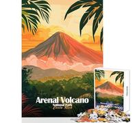 Arenal Volcano National Park Costa Rica Jigsaw Puzzles 1000 Piece for Adults Enhance Focus for Better Performance Quiet Soothing Playtime Fun (38x26cm)