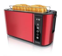 Arendo 4-Slice Long-Slot Toaster 1500 W, Touchscreen, 2 long slots cool touch Toaster Double-Walled Housing, Pastry Warmer 7 Browning Levels Automatic Centering Remaining Time Display Memory Function