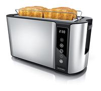 Arendo 4-Slice Long-Slot Toaster 1500 W, Touchscreen, 2 long slots cool touch Toaster Double-Walled Housing, Pastry Warmer 7 Browning Levels Automatic Centering Remaining Time Display Memory Function