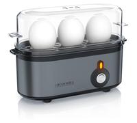 arendo - Electric Egg Boiler, Automatic Cooker with Warming Function for 1 to 3 Perfect Soft,medium and Hard Eggs, Indication Light, Water Measuring