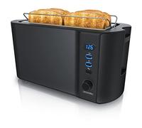 Arendo Frukost 4 slice long slot toaster, Double wall housing, with warming rack, 6 Browning settings, auto bread centring, Reheat Defrost Cancel function, Remaining time display