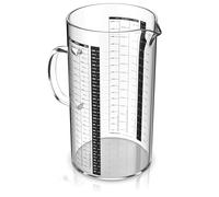 Arendo - Measuring Cup Glass 2 Litre - 2000 ml Glass Measuring Cup - Borosilicate Glass - For Flour Sugar Spices Liquids Sweets - 2L Glass Container - Food Safe
