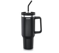 arendo Tumbler 1.2L, Tumbler with Straw and Lid, Travel Mug Cold for 12h, Hot for 6h, Water Bottle with Straw, Stainless Steel Double Wall Vacuum Insulated Mug, Handle and Airtight Lid, BPA Free