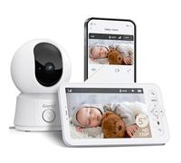 ARENTI 1080P Wi-Fi Baby Monitor with Camera and App,Night Vision,Split Screen,3350mAh Battery,Pan Tilt,Auto Tracking,300m Long Range,Temperature Sensor,Cry&Motion Detection,2 Way Audio