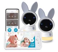 ARENTI 2.5K 5Ghz Wifi Baby Monitor with Two Cameras,Pan Tilt,5 Inch 720P Display,RGB Night Light,3350mAh Battery,One-Touch Call,Cry Detection,Auto Tracking,Night Vision,2 Way Talk,Twins
