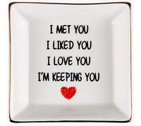 AREOK for Wife Gifts from Husband, Romantic Gifts for Wife Her - Happy Anniversary Birthday Prensent, Ring Dish Holder, Jewelry Tray, Trinket Dish, I Love You
