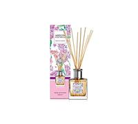 AREON French Garden Reed Diffuser, 150 ml, Clear with Silver Accents, Includes 10 Rattan Reeds