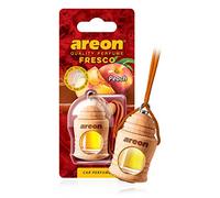 Areon Fresco Car Air Freshener Peach Perfume Diffuser Hanging Glass Bottle Mini Wood Pendant Liquid Sweet Fruit Scent Long Lasting Home Office Room Van 3D 4ml Pack of 1