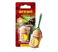 Areon Fresco Car Air Freshener Pine Perfume Diffuser Hanging Glass Bottle Mini Wood Pendant Liquid Scent Long Lasting Home Office Room Van 3D 4ml Pack of 1