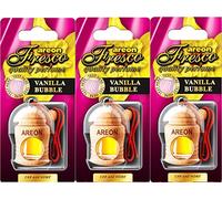 Areon Fresco Car Air Freshener Vanilla Bubble Perfume Diffuser Hanging Glass Bottle Mini Wood Pendant Liquid Sweet Scent Long Lasting Home Office Room Van 3D 4ml Pack of 1