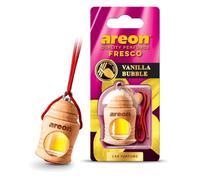 Areon Fresco Car Air Freshener Vanilla Bubble Perfume Diffuser Hanging Glass Bottle Mini Wood Pendant Liquid Sweet Scent Long Lasting Home Office Room Van 3D 4ml Pack of 1