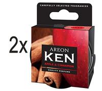 Areon Ken Car Air Freshener Apple and Cinnamon Sweets Scent Tin Can Mini Home Top Up Adjustable Vented Lid 3D Multi Pack Set of 2