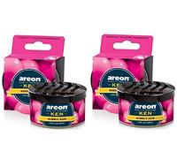 AREON Ken Car Air Freshener Bubble Gum Sweets Bubblegum Scent Tin Can Mini Home Top Up Adjustable Vented Lid 3D Multi Pack Set of 6