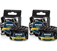 AREON Ken Car Air Freshener Tin Black Crystal Can Mini Home Top Up Adjustable Vented Lid 3D Pack of 1