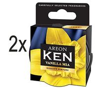 AREON Ken Car Air Freshener Vanilla Mia Tin Top Up Adjustable Vented Lid Multi Pack of 2