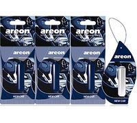 Areon Liquid Car Air Freshener New Car Smell Scent Perfume Hanging Pendant Long Lasting 3D 5 ml Multi Pack Set of 3