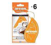 Areon Mon Car Air Freshener Coconut Hanging Orange Tropical Sweet Set Multi Pack of 3