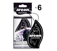 Areon Mon Car Air Freshener Hanging Beverly Hills Black Set Multi Pack of 6