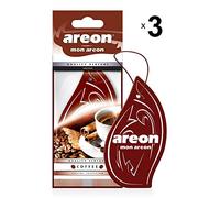 Areon Mon Car Air Freshener Hanging Coffee Brown Set Multi Pack of 3