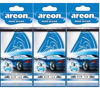 Areon Mon Car Air Freshener New Car Smell Scent Hanging Blue Set Multi Pack of 3