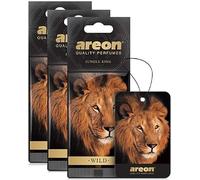 AREON WILD - Hanging Custom Cute Funny Car Air Freshener for Home & Office - Premium Cologne Perfume with Natural Fragrances - Long Lasting, Fresh, Luxurious Scent - Stylish Design - Jungle King, Pack