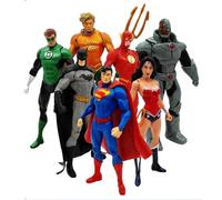 AREOUT 7pc Justice League Batman V Superman Action Figure Superman Batman Wonder Woman The Flash Green Lantern DC Collectible Toy 17cm