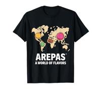 Arepas World Map Design - A World of Flavors T-Shirt