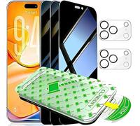 ARERCO 3 Pack Privacy Screen Protector +2 Camera Lens 9H+ Full Cover Glass for iPhone 17 Pro Military Grade Shatterproof, 100% Anti Spy, Tempered, Longest Durable (6.9 inch)
