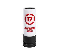 ARES 59003-17mm 1/2-Inch Drive Non-Marring Impact Lug Nut Socket - Protective Sleeve Prevents Damage to Custom Rims & Lug Nuts - Color Coded & Laser Etched for Easy Identification