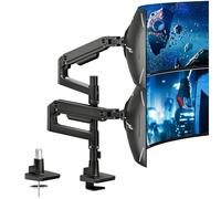 ARES WING Dual Monitor Arm for 17" to 49" Flat and Curved Screens, Ergonomic Gas Spring Gaming Arm Stand with Cable Management, Tilt, Swivel, Rotation, Support Up to 44lbs, VESA 75/100 mm