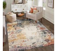 Aress Washable Modern Living Room Area Rug -Low Pile Abstract Design Muti Coloured 120Cm X 170Cm