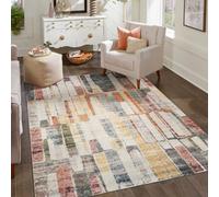 Aress Washable Modern Living Room Area Rug -Low Pile Geometric Design Muti Coloured 160Cm X 230Cm