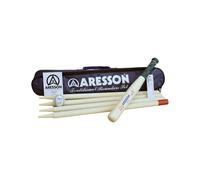 Aresson Traditional Leather Rounders Set (Pack Of 6) in White Aresson White