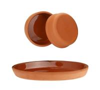 Areste Terracotta Cooking Set, Non-Stick Mexican Clay Pots, Oven & Dishwasher Safe, Brown, 1 in