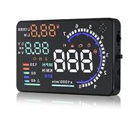 Arestech 5.5 inches A8 OBD2 Windshield HUD Head Up Display with Display RPM MPH Speeding Warning Fuel Consumption Temperature