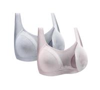 Arestory 2 Pack Women's Nursing Bra Warehouse UK Deals Maternity Bra Cotton Breastfeeding Bras Seamless Wireless Night Sleep Bralette Front Open Underwear Sports Bras Comfortable Wirefree Bralettes