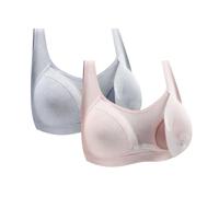Arestory 2 Pack Women's Nursing Bra Warehouse UK Deals Maternity Bra Cotton Breastfeeding Bras Seamless Wireless Night Sleep Bralette Front Open Underwear Sports Bras Comfortable Wirefree Bralettes